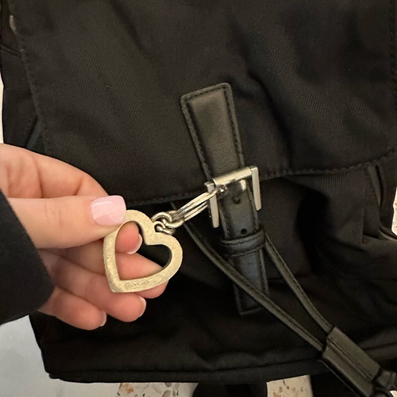 Canvas Coach Mini Backpack with Keychain - Picture 2 of 5